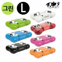 제이스토어 / 패션쌍 뼈다귀 hing 그린 L 강아지 식기, 상세페이지 참조