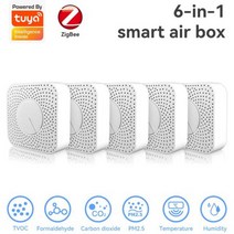 Tuya Wifi/Zigbee 스마트 에어 박스 CO2 공기 품질 모니터 온도 습도 측정기 센서 VOC 가스 감지기 APP 자동화 알람 앱스트, 5pcs1