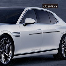 제네시스 G90 RS4 문콕 스크래치 방지용 순정느낌 부착형 도어가드 4p 1대분, 블랙 롱버전 96+60cm