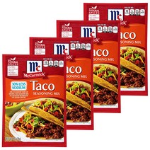 맥코믹 타코 시즈닝 믹스 레스 소듐, 28g, 4개