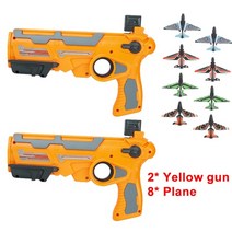 가정용 미니 티비연결 휴대용 게임기 비행기 발사기 거품 투석기 비행기 장난감 비행기 총, 2 총 8 비행기