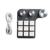 왼손 숫자 키보드 한손 메크로 업무용 대량등록 매크로 미니 프로그래밍 포토샵 사용자 정의 노브 키패드 3 미니 한 손으로 게임 기계 손잡이, 하얀, 하얀색