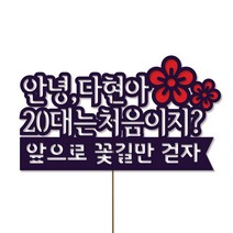 네임코코 생일토퍼 여행토퍼 기념일토퍼 케이크토퍼 주문제작 파티용품, 토퍼 TP-응원2-바이올렛