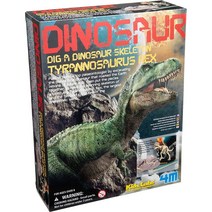 STEM 실험 놀이 키트 4M 티라노사우르스 렉스 고생물학 해골 화석 공룡 발굴, 4M KidzLabs Dig A Dino Ty