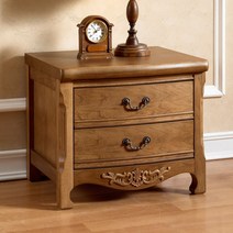 원목 나르본 브라운 2단협탁 엔틱 침대쪽장전화받침대 586111EA