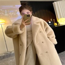 겨울 여성 캐시미어 후리스 롱코트 인조모피 오버핏 코트 블랙프라이데이