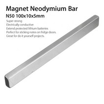 막대자석 네오디뮴 마그네틱 바 자석봉 100x10x5mm N50 긴 Cuboid 블록 막대 네오디뮴 자석 강한 영구 직사, 한개옵션0