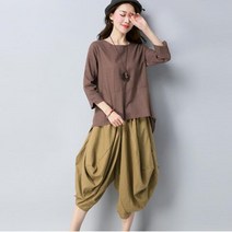 F6012-7012 언발블라우스 항아리바지 배기 할렘바지