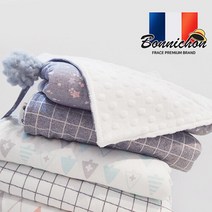 [Bonnichon]프랑스 보니숑 무형광 타이블랭킷S 신생아 낮잠이불 아기담요 신생아용품 출산선물 준비물, 타이블랭킷(스몰)-캔디트리블루(무형광)