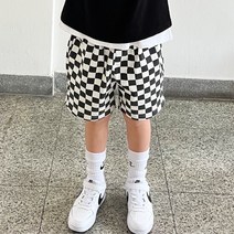 23봄 체커 보드 반바지 키즈 주니어 남아 여아 바지