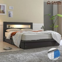 [가이온] 애니 평상서랍형 LED 침대 SS 7존 포켓매트리스