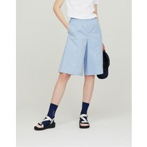 [LF] 헤지스레이디스 21SS 헤지스레이디스 HSPA1B772B1 블루 자수장식 면혼방 밴딩팬츠