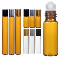 갈색 롤온 향수 공병 아로마 롤러볼 오일 화장품 차광 유리 용기, AI골드캡 브라운5ml, 1개