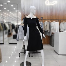 지컷 지컷 브이넥 카라 배색 니트 원피스 725225080