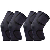 PEA 무릎보호대 4개 고탄력 미끄럼방지 기능, L - 블랙2개+블랙2개