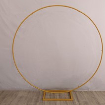 꽃 장식 전시대 셀프 웨딩 포토존 플라워 지지대 백그라운드 배경 연출 원형 아치 프레임 연철 풍선 파티 링 라운드 꽃문, 사각받침원형파이프2m직경골드