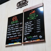 안다미로 세로프레임 블랙보드 벽메뉴판 나무 메뉴판, 월넛