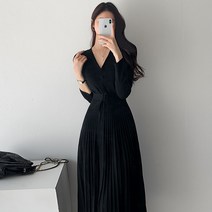 블링앤수 오피스 여성 기본핏 롱 원피스 KZZ005