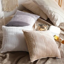 포근한 꽈베기 니트 5mm 극세사 쿠션커버