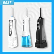 클레어픽 화이트 휴대용 치아 구강세정기 코드리스 무선 물치실 물칫솔 물양치 가정용 워터핏 치간 세척기, C. MACH - 블랙