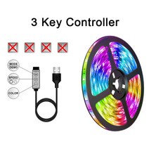스마트무선블루투스태그 IOS 및 안드로이드 USB LED 스트립 조명 RGB 5050 2835 블루투스 앱 제어 유연한 램프 테이프 리본 다이오드 럭스 TV 백라이트 방 장식, 6.3Key Controller  RGB 505010M