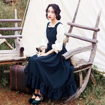 [개화기의상]빈티지 촬영 유럽풍 스트라이프 복고풍 레트로 공주풍 드레스 캉캉