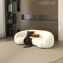 신소재 소파 스크래치 방지 방수처리 쇼파 곡선 라운딩 소파, C.더블 소파(램)