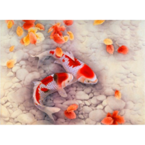 돈들어오는 보석십자수 황금 재물 비단잉어 부귀 행운 복 건강 diy 큐빅비즈 구슬 다이어몬드 수제공예 만들기세트 가로형 10종, 잉어07, 80*95, 1개