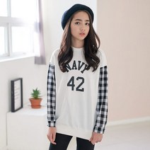 소매체크나염티셔츠(아이보리_핑크)