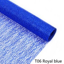 50cm * 5Y 골드 와이어 조직 얇은 명주 그물 롤 스풀 공예 웨딩 파티 장식 꽃다발 포장 깎아 지른 거즈 요소 테이블 러너, 로열 블루