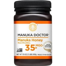 마누카 닥터 - MGO 725+ 꿀 모노플로랄 100 순수 뉴질랜드 꿀. 인증. 보장. .RAW. 유전자 변형 성분 무함유(8.75oz), 17.6 온스(1팩), MGO35