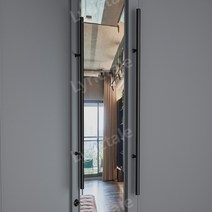 강화도어손잡이 카페 철문 유리문손잡이 알루미늄 상가, 블랙, 800x500mm