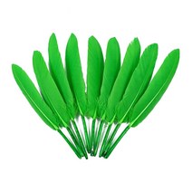거위깃털 대 약4~5.3cm×18~21cm 초록 100개 자연재료 거위털 인디언장식 노리프렌즈 만들기재료