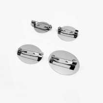 DIY 브로치 만들기재료 옷핀_1p 뱃지 원형 핀받침대, 스틸25mm