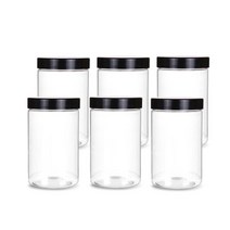 팜스용기 팜스원형 밀폐용기 블랙 600ml, 6개입, 본체 + 뚜껑