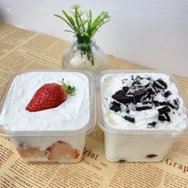 [당일발송] 보틀케이크용기 정사각형 (50개입) 400ml PET, 용기 + 포크 + 케이크라벨 50개입