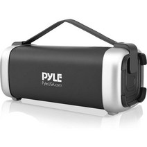 NEM 무선 휴대용 붐 박스 스테레오 고성능 블루투스 스피커 Mobi7e NFC USB 녹음 충전식 배터리 LED 조명 AUX 입력 FM 라디오 MP3 시스템 마이크, 검은색