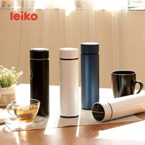 elco 레이코 온도표시 온도계 스테인레스 보온보냉병450ml pro, 엘코_ 리얼블랙