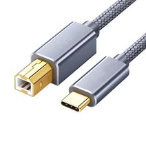 RYRA-USB c형 USB B 2.0 프린터 케이블 스캐너 엡손 HP 캐논 브라더 맥북 삼성 호환 미디 컨트롤러, [01] 1m