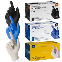 (의료용/식품용) 일회용 니트릴/라텍스 위생장갑 100매, 중(M), 프리미엄6.0니트릴/블루