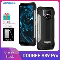 통신사 이동 doogee s89 pro 12000mah 배터리 65w 고속 충전 스마트폰 64mp 카메라 8gb 256gb 휴대 전화 6 3 인치 android 12 핸드폰, 글로벌 버전, 검은색