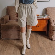 로로텐 코듀로이 5부 반바지 밴딩 핀턱 여성 빅사이즈