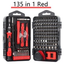 WOZOBUY 드라이버 세트 138 1 마그네틱 Torx 필립스 스크류 비트 키트 전기 리무버 렌치 수리 전화 PC 도구, 09 135 in 1 Red
