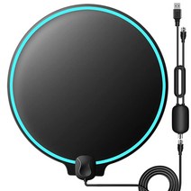 TV 안테나 실내 디지털 HDTV 텔레비전 안테나 프리뷰 4K 1080P HD VHF UHF 로컬 채널용 130 마일 앰프 포함 모든 TV 5 m 케이블 지원