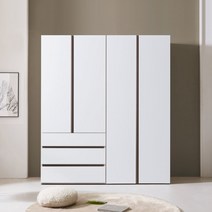 솜씨방가구 로즈모던 1600옷장세트 서랍옷장1+긴문장1, 카키화이트, 02_1_로즈모던 서랍옷장+이불장