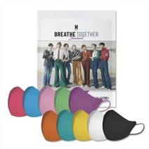 BTS방탄소년단 마스크 브리드 투게더 스탠다드 컬러 마스크 새부리형, 블랙