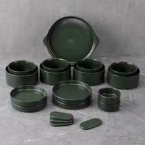 블룸엣홈 몬타지오 4인 식기홈 세트 19p, 그린, 식기 7종