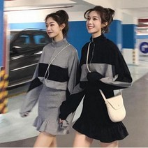봄 하객룩 데일리 홈웨어 큐티 데이트룩 OPS 미니원피스 원피스 나그랑소매