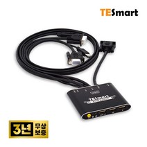 티이스마트 2포트 VGA KVM 스위치 Full HD 지원 케이블 일체형, 2포트 VGA KVM 스위치 Full HD 지원 케이블 일체형 (VKS0201C10)