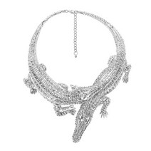 ahmed new design exaggerated punk full rhinestone crocodile necklace for women 패션 트렌드 문 목걸이 칼라 bijou